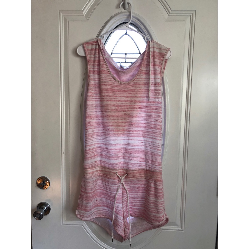 Pink and white romper